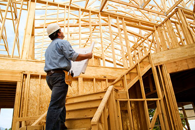 a construction workers overseeing a project