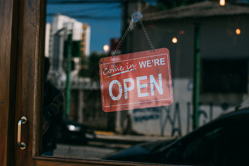 an open sign